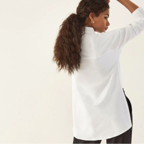 ADAY cult favorite white Something Borrowed Shirt size L excellent condition. - Picture 10 of 11